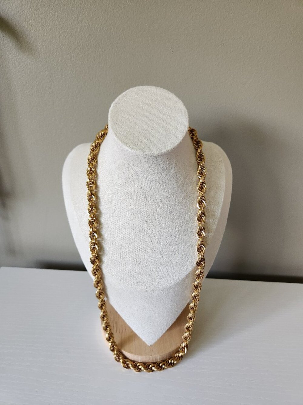 Vintage Monet Gold Tone Rope Chain Necklace Signed 23” Statement